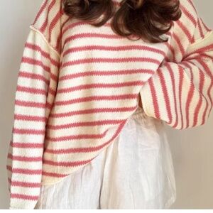 PEACHES AND CREAM SWEATER!!! Quality!! yds boutique!! L